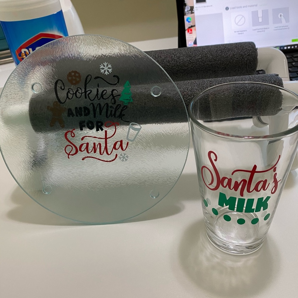 Santa’s cookie and milk tray and cup